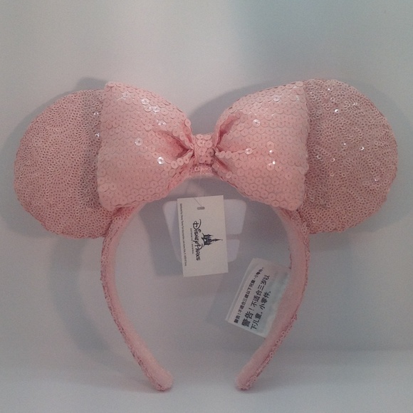 Disney Accessories - Millennial Pink Minnie Mouse Sequin Ears Headband